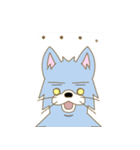 表情豊かな青色オオカミ（個別スタンプ：17）
