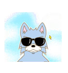 表情豊かな青色オオカミ（個別スタンプ：21）