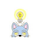 表情豊かな青色オオカミ（個別スタンプ：22）
