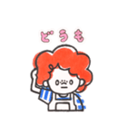 赤いアフロ（個別スタンプ：4）
