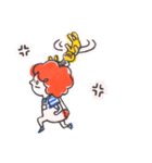 赤いアフロ（個別スタンプ：6）