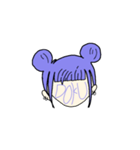 ムラサキ アタマ ノ オンナノコ（個別スタンプ：1）