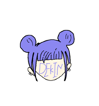 ムラサキ アタマ ノ オンナノコ（個別スタンプ：3）