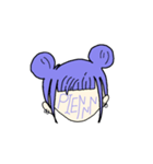 ムラサキ アタマ ノ オンナノコ（個別スタンプ：4）