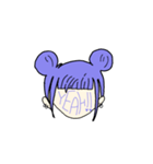 ムラサキ アタマ ノ オンナノコ（個別スタンプ：5）