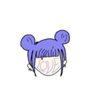 ムラサキ アタマ ノ オンナノコ（個別スタンプ：7）