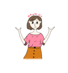 短い髪の少女（個別スタンプ：4）