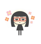 黒髪メガネ女子（個別スタンプ：4）