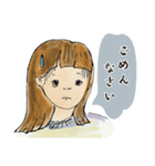 あんにゅいな女の子と猫のいらすと（個別スタンプ：15）