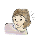 あんにゅいな女の子と猫のいらすと（個別スタンプ：16）