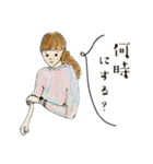 あんにゅいな女の子と猫のいらすと（個別スタンプ：18）