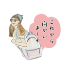 あんにゅいな女の子と猫のいらすと（個別スタンプ：23）
