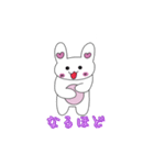 ハート耳のうさぎちゃん（個別スタンプ：5）