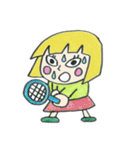 テニスがまぁまぁ好きなあさきちゃん（個別スタンプ：4）