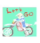 バイクに乗る人のスタンプ1（個別スタンプ：1）