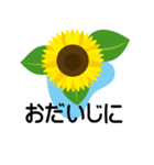 大きめ文字❤お花メッセージ ひまわり（個別スタンプ：38）