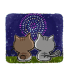 猫のコハマ＆コエリのお祝いスタンプ（個別スタンプ：40）