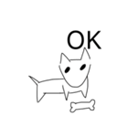 白い犬の言葉スタンプ（個別スタンプ：5）