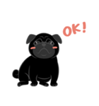 パグバラエティセット(黒ver)（個別スタンプ：4）
