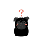 パグバラエティセット(黒ver)（個別スタンプ：10）