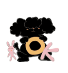 くろちゃんとうさぎさん（個別スタンプ：1）