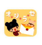 ガタガタ背景のくまりちゃん（個別スタンプ：7）