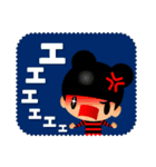 ガタガタ背景のくまりちゃん（個別スタンプ：8）