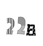 モノクロな日にちと曜日（個別スタンプ：22）