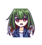 緑と赤のグラデーション髪の女の子（個別スタンプ：3）