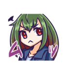 緑と赤のグラデーション髪の女の子（個別スタンプ：5）