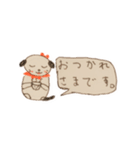 リボンのついた可愛いワンちゃんのスタンプ（個別スタンプ：2）