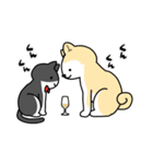 秋田犬と猫のバーごっこ（個別スタンプ：20）