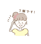 女の子のお返事スタンプ（個別スタンプ：2）