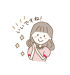 女の子のお返事スタンプ（個別スタンプ：3）
