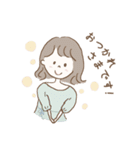 女の子のお返事スタンプ（個別スタンプ：4）