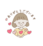 女の子のお返事スタンプ（個別スタンプ：6）
