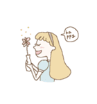 女の子のお返事スタンプ（個別スタンプ：16）