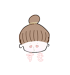 ゆるっと女の子 オン眉ちゃん（個別スタンプ：1）
