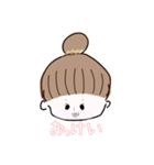 ゆるっと女の子 オン眉ちゃん（個別スタンプ：3）
