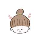 ゆるっと女の子 オン眉ちゃん（個別スタンプ：4）