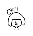 おかっぱ女子。（個別スタンプ：1）