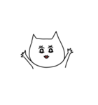 おてあげ白ねこ（個別スタンプ：1）