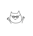 おてあげ白ねこ（個別スタンプ：3）