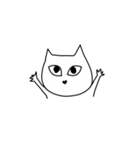 おてあげ白ねこ（個別スタンプ：4）