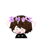ショートヘア女子+ねこのゆるーいスタンプ（個別スタンプ：3）