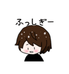 ショートヘア女子+ねこのゆるーいスタンプ（個別スタンプ：5）
