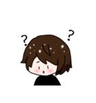 ショートヘア女子+ねこのゆるーいスタンプ（個別スタンプ：6）