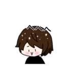 ショートヘア女子+ねこのゆるーいスタンプ（個別スタンプ：15）