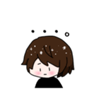 ショートヘア女子+ねこのゆるーいスタンプ（個別スタンプ：17）