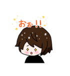 ショートヘア女子+ねこのゆるーいスタンプ（個別スタンプ：27）